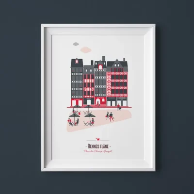 Affiche Rennes Champ Jacquet souvenir souvenirs bretagne Idée cadeau 100% Made in France Far Bay editions