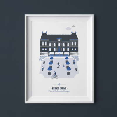 Affiche Rennes Parlement souvenir souvenirs bretagne Idée cadeau 100% Made in France Far Bay editions