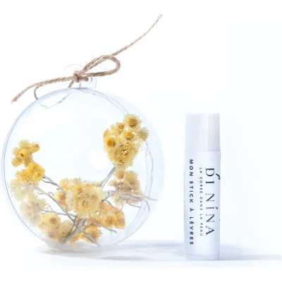 Boule noël coffret immortelle idée cadeau femme secret santa 100% made in Corse france souvenir souvenirs