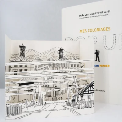 Coloriage Bassin Minier Nord pas de calais hauts de france Pop up souvenir souvenirs made in France