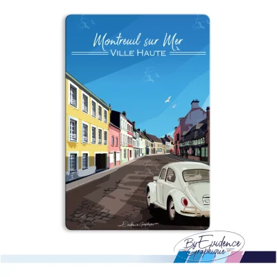 Magnet Montreuil Sur Mer Côte d'Opale Nord pas de calais Hauts de France illustration graphiste souvenirs 100% made in France idée cadeau