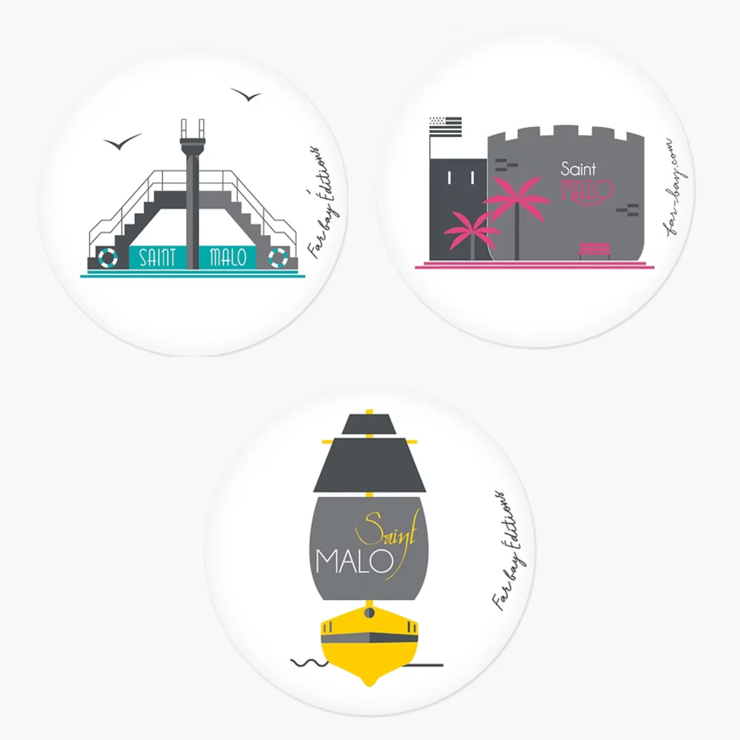 Magnet Saint-Malo souvenir souvenirs bretagne Idée cadeau 100% Made in France Far Bay editions