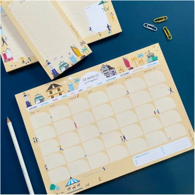 Planning mensuel planer Bretagne Far Bay Editions organiseur 100% made in France idée cadeau organisation famille