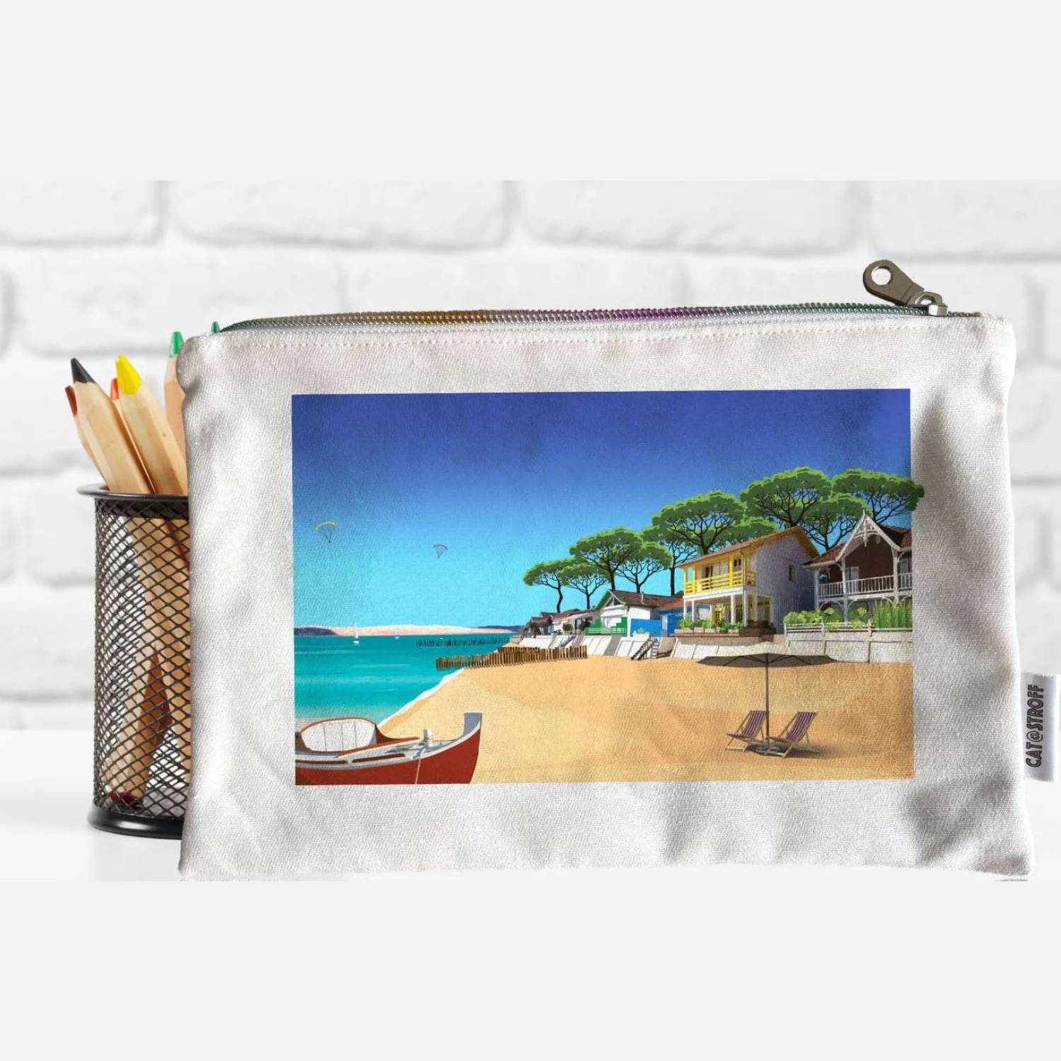 Pochette Cap ferret coton idée cadeau souvenir souvenirs 100% made in France