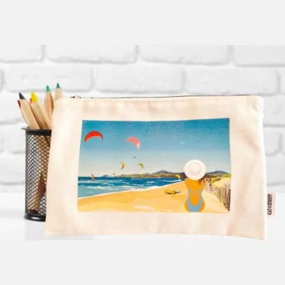 Pochette Saint Cyprien trousse Occitanie coton idée cadeau souvenir souvenirs 100% made in France Foliove