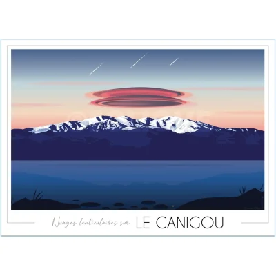 Affiche du Mont Canigou Pyrénées Orientales Occitanie Foliove SOUVENIRS 100% Made in France