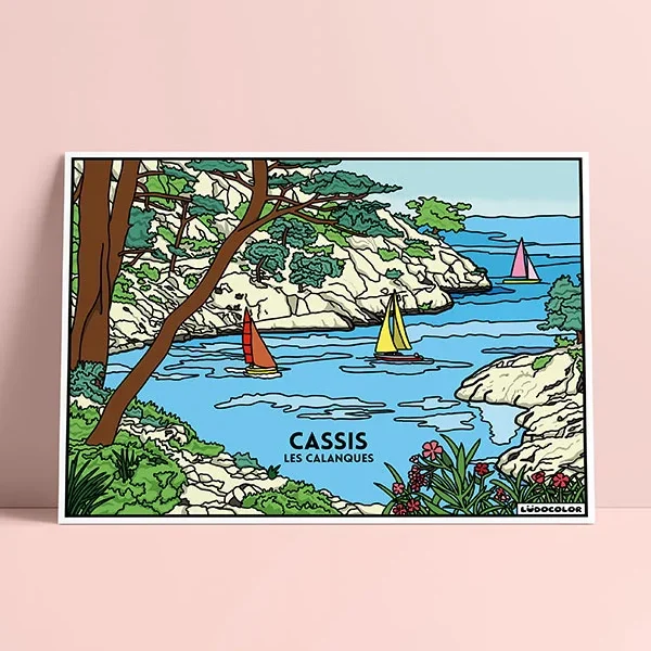 Coloriage velours calanques cassis provence alpes côte d'azur ludocolor france idée cadeau loisirs créatif souvenir souvenirs 100% made in france Ludocolor