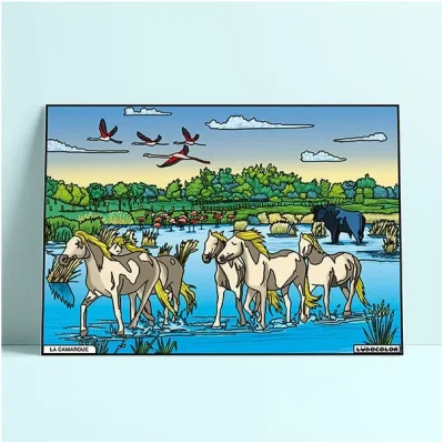 Coloriage velours camargue provence alpes côte d'azur occitanie ludocolor france idée cadeau loisirs créatif souvenir souvenirs 100% made in france Ludocolor