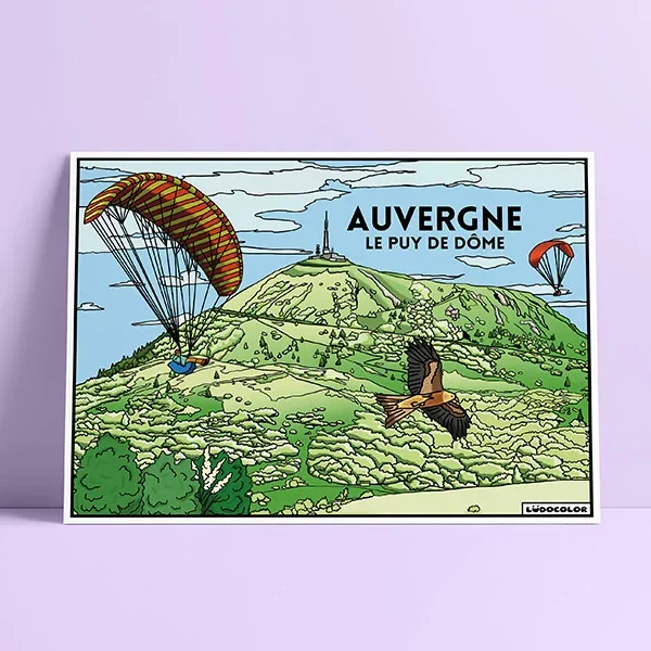 Coloriage velours auvergne puy de dome ludocolor france idée cadeau loisirs créatif souvenir souvenirs 100% made in france Ludocolor