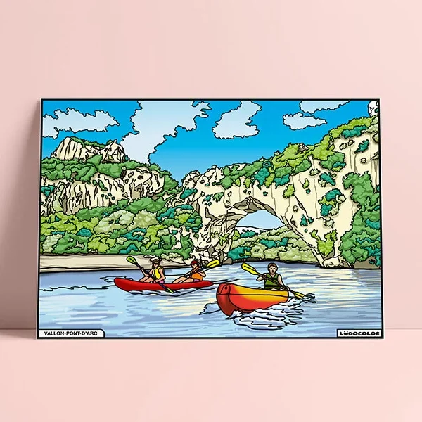 Coloriage velours auvergne pont d'arc ludocolor france idée cadeau loisirs créatif souvenir souvenirs 100% made in france Ludocolor