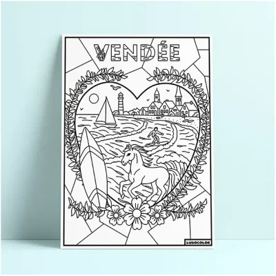 Coloriage velours vendée pays de la loire ludocolor france idée cadeau loisirs créatif souvenir souvenirs 100% made in france