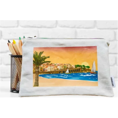 Pochette Banyuls sur mer occitanie coton idée cadeau souvenir souvenirs 100% made in France
