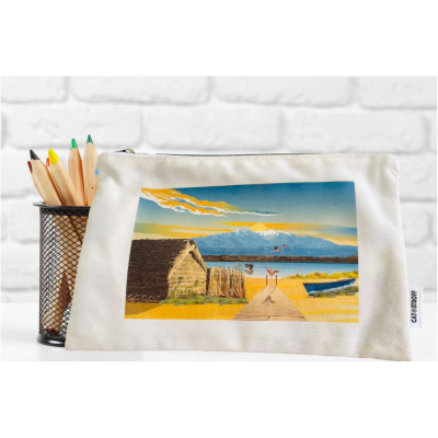 Pochette canet en Roussillon occitanie coton idée cadeau souvenir souvenirs 100% made in France
