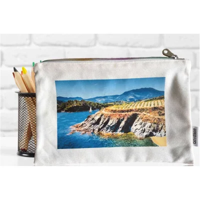 Pochette côte vermeille Pyrénées-Orientales Occitanie coton idée cadeau souvenir souvenirs 100% made in France