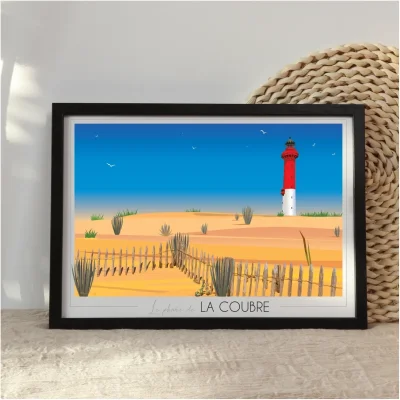 Affiche La Coubre Phare Tremblade Charentes Foliove SOUVENIRS 100% Made in France