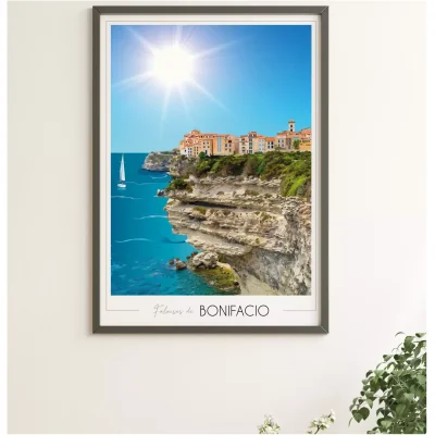 Affiche Bonifacio Corse Foliove SOUVENIRS 100% Made in France