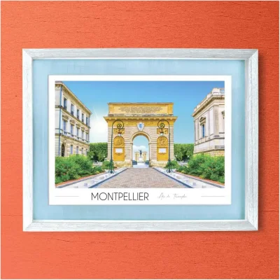 Affiche Arc de Triomphe Montpellier Hérault Occitanie Foliove SOUVENIRS 100% Made in France