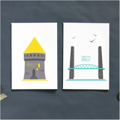 Cahiers lot Brest souvenir souvenirs bretagne Idée cadeau 100% Made in France Far Bay editions