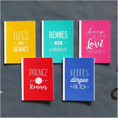 Lot 5 carnets Rennes souvenir souvenirs bretagne Idée cadeau 100% Made in France Far Bay editions