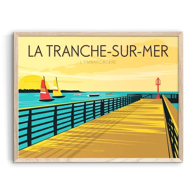 Affiche La Tranche sur Mer plage sables d'olonne pays de la loire déco souvenir souvenirs made in France fabrication française Le Beau Bazar