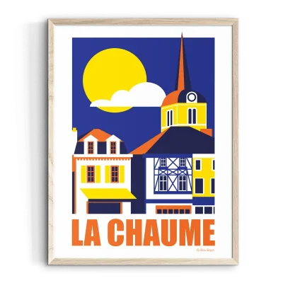 Affiche Les sables d'Olonne la chaume pays de la loire déco souvenir souvenirs made in France fabrication française Le Beau Bazar