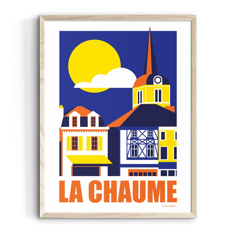 Affiche Les sables d'Olonne la chaume pays de la loire déco souvenir souvenirs made in France fabrication française Le Beau Bazar