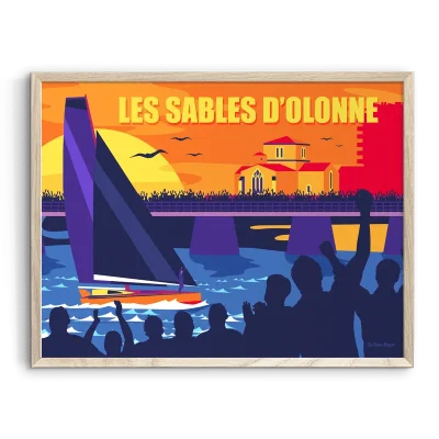 Affiche Les sables d'Olonne Port skippers vendée globe pays de la loire déco souvenir souvenirs made in France fabrication française Le Beau Bazar