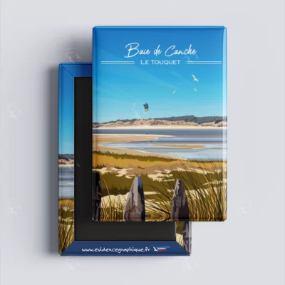 Magnet Le Touquet plage La baie de canche parc de l'estuaire evidence graphique hauts de france le touquet plage idée cadeau / décoration made in france souvenirs côte d'opale