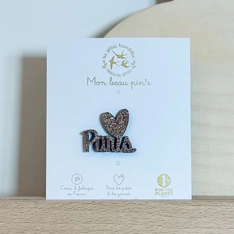 Pin's Paris Coeur les Petites Hirondelles souvenir France souvenirs 100% made in France idée cadeau femme enfant