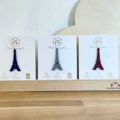 Pin's Paris Tour eiffel effel tower les Petites Hirondelles souvenir France souvenirs 100% made in France idée cadeau femme enfant