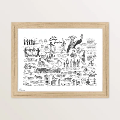 affiche petit lexique breton Table à cartes Bretagne SOUVENIRS 100% Made in France