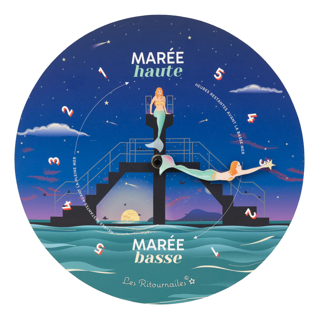 Horloge à marées Horloge classique Les Irènes Sirènes Bretagne Saint Malo Les Ritournailes SOUVENIRS 100% Made in France