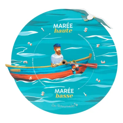 Horloge à marées Horloge Michel Bellepêche Saint Malo Bretagne Les Ritournailes SOUVENIRS 100% Made in France