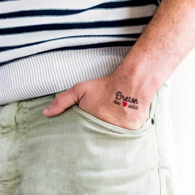 Tatouage breton bretonne coeur salé soja éphémère idée cadeau EVG EVJF mariage fun déguisement souvenir souvenirs 100% made in Bretagne breizh france