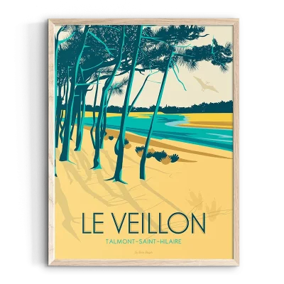Affiche Talmont-Saint-Hilaire Le Veillon pays de la loire déco souvenir souvenirs made in France fabrication française Le Beau Bazar