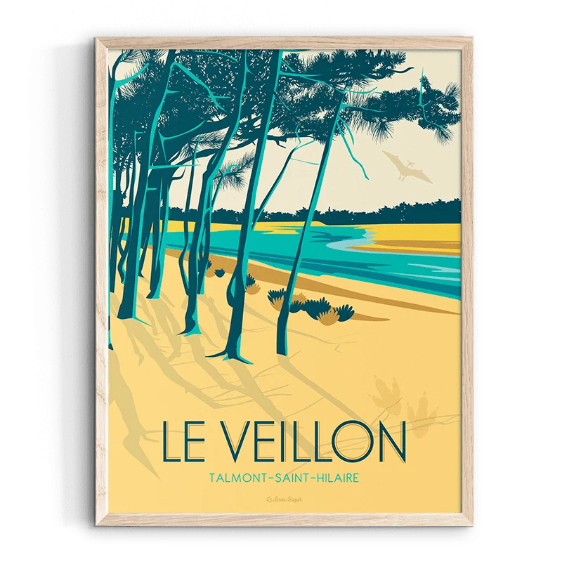 Affiche Talmont-Saint-Hilaire Le Veillon pays de la loire déco souvenir souvenirs made in France fabrication française Le Beau Bazar