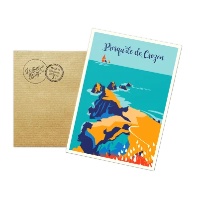 Carte postale île de crozon Finistère Bretagne idée cadeau Le Beau Bazar SOUVENIRS 100% Made in France