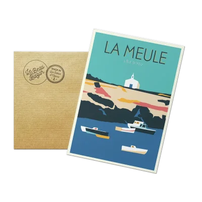 Carte postale Port la Meule île d'Yeu Vendée Pays de la Loire Le Beau Bazar SOUVENIRS 100% Made in France
