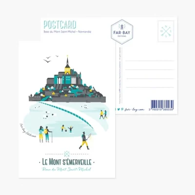 Carte postale Mont Saint Michel souvenir souvenirs Normandie far bay editions made in france fabrication française