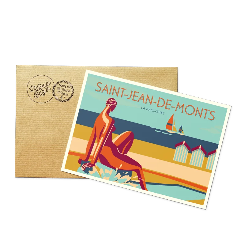 Carte Postale La grande roue Saint Jean de Monts Vendée Pays de la Loire Le beau Bazar SOUVENIRS 100% Made in France