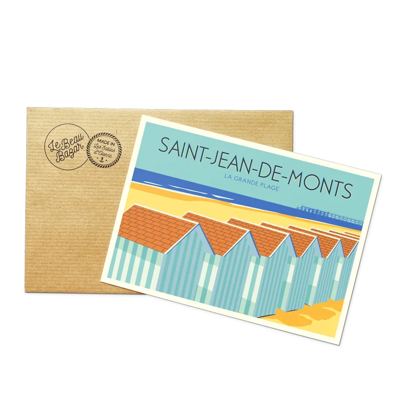 Carte Postale Saint Jean de Monts Vendée Pays de la Loire Le Beau Bazar SOUVENIRS 100% Made in France