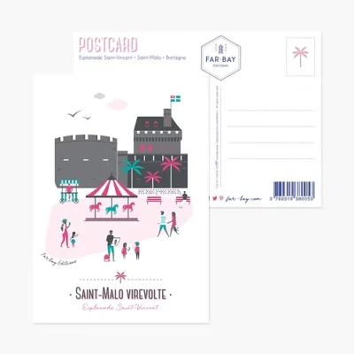 Carte postale Saint Malo souvenir souvenirs Bretagne far bay editions breizh made in france fabrication française