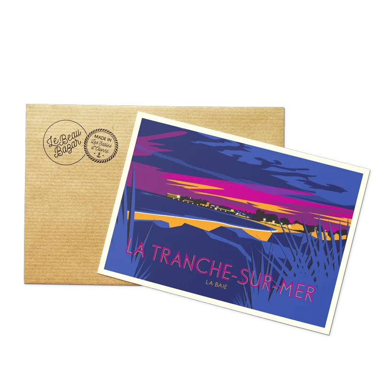 Carte postale La Tranche sur Mer baie plage sables d'olonne pays de la loire déco souvenir souvenirs made in France fabrication française Le Beau Bazar