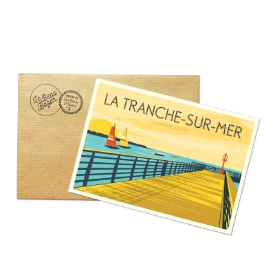 Carte postale La Tranche sur Mer plage sables d'olonne pays de la loire déco souvenir souvenirs made in France fabrication française Le Beau Bazar