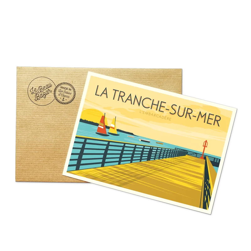 Carte postale La Tranche sur Mer plage sables d'olonne pays de la loire déco souvenir souvenirs made in France fabrication française Le Beau Bazar