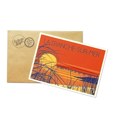 Carte postale La Tranche sur Mer plage coucher de soleil sables d'olonne pays de la loire déco souvenir souvenirs made in France fabrication française Le Beau Bazar