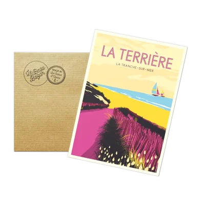 Plage de la Terrière Carte postale La Tranche sur Mer plage pays de la loire déco souvenir souvenirs made in France fabrication française Le Beau Bazar