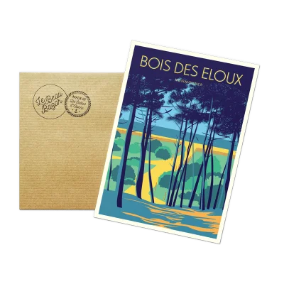 carte postale Bois des Eloux Pays de la Loire Vendée Le beau bazar Idées cadeaux SOUVENIRS 100% Made in France