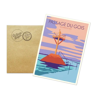 Carte postale Passage du Gois Noirmoutier Vendée Pays de la Loire Le beau Bazar SOUVENIRS 100% Made in France