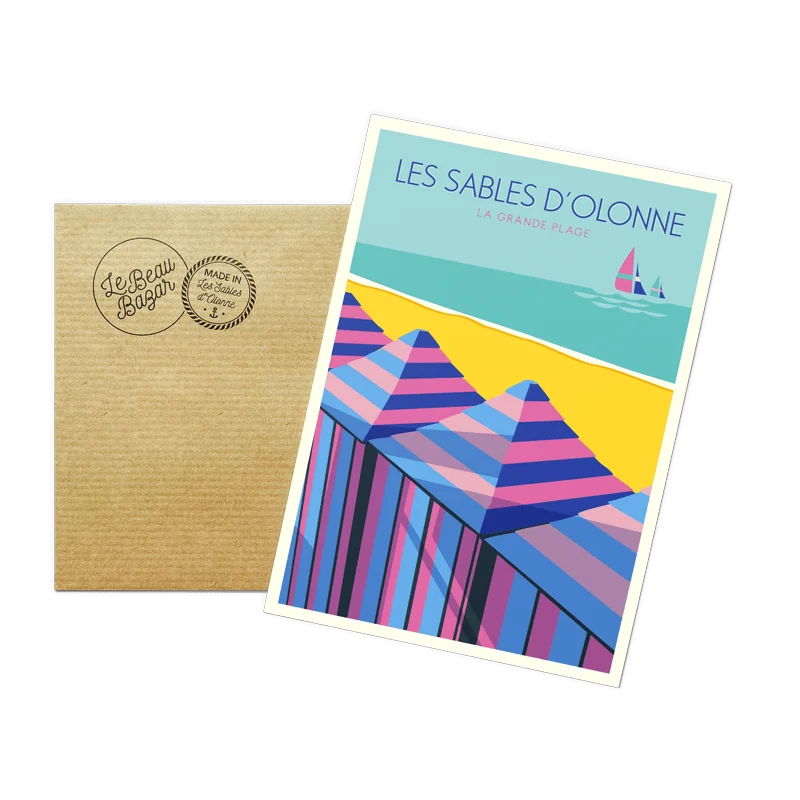 Les Sables d'Olonne Cabines cabanes La Grande Plage pays de la loire déco souvenir souvenirs made in France fabrication française Le Beau Bazar